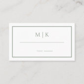 Minimal und Chic | Hochzeitsflat Platzkarte (Vorderseite)