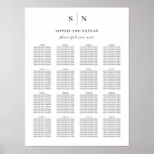 Minimal und Chic | Hochzeitssitzdiagramm Poster (Vorne)