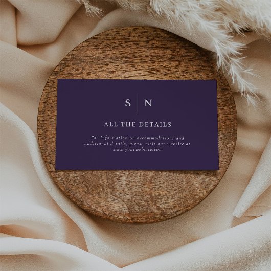 Minimal und Chic | Lila Angaben Begleitkarte