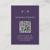 Minimal und Chic | Lila QR Code Hochfahren Begleitkarte (Vorderseite)