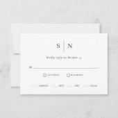 Minimal und Chic | Lila und weiße Wahl RSVP Karte (Vorderseite)
