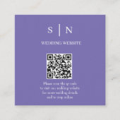 Minimal und Chic | Lila und weißer QR-Code Begleitkarte (Vorderseite)