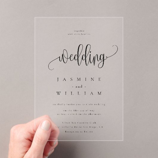 Minimal und Chic | Magenta Red Wedding Acryleinladungen (Insitu (Handheld))
