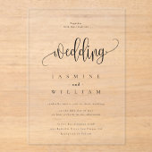 Minimal und Chic | Magenta Red Wedding Acryleinladungen (Vorderseite)