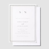 Minimal und Chic | Monogram Black Border Wedding Pergament Einladungen (Versetzt)