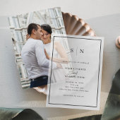 Minimal und Chic | Monogram Black Border Wedding Pergament Einladungen