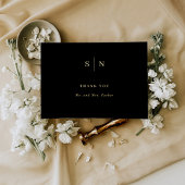 Minimal und Chic Monogram Gold Foil Danke Karte