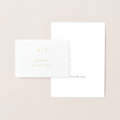 Minimal und Chic Monogram Gold Foil Danke Karte (Anzeige)