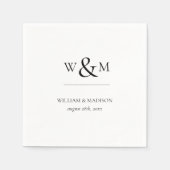 Minimal und Chic Monogram Wedding Napkins Serviette (Vorderseite)