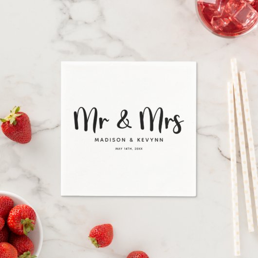 Minimal und Chic Mr & Mrs. | Hochzeit Serviette (Beispiel)