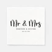 Minimal und Chic Mr & Mrs. | Hochzeit Serviette (Vorderseite)