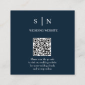 Minimal und Chic | Navy Blue and White QR Code Begleitkarte (Vorderseite)