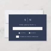 Minimal und Chic Navy Blue | Hochzeit RSVP Karte (Vorderseite)