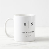 Minimal und Chic | Paare Monogramm Hochzeitdatum Kaffeetasse (Links)