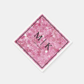 Minimal und Chic | Pastel Pink Glitzer Hochzeit Serviette (Ecke)