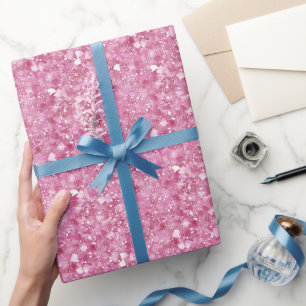 Minimal und Chic Pastellrosa Glitzer Geschenkpapier