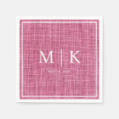 Minimal und Chic | Pink Denim Fabric Wedding Serviette (Vorderseite)