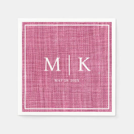 Minimal und Chic | Pink Denim Fabric Wedding Serviette