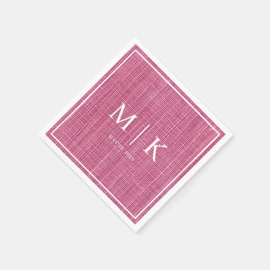 Minimal und Chic | Pink Denim Fabric Wedding Serviette (Ecke)
