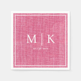 Minimal und Chic | Pink Denim Fabric Wedding Serviette