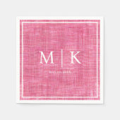 Minimal und Chic | Pink Denim Fabric Wedding Serviette (Vorderseite)