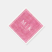Minimal und Chic | Pink Denim Fabric Wedding Serviette (Ecke)