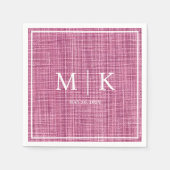 Minimal und Chic | Pink Denim Fabric Wedding Serviette (Vorderseite)