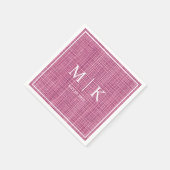 Minimal und Chic | Pink Denim Fabric Wedding Serviette (Ecke)