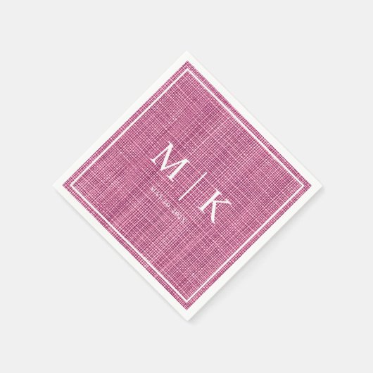 Minimal und Chic | Pink Denim Fabric Wedding Serviette (Ecke)