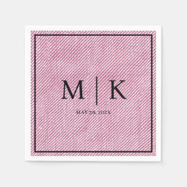 Minimal und Chic | Pink Denim Fabric Wedding Serviette