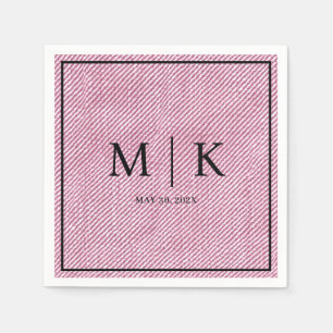 Minimal und Chic   Pink Denim Fabric Wedding Serviette