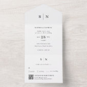 Minimal und Chic | QR Code Wedding All In One Einladung (Innen Boden)