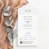 Minimal und Chic | QR Code Wedding All In One Einladung
