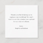 Minimal und Chic | QR Code Wedding Share the Liebe Begleitkarte (Rückseite)