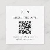 Minimal und Chic | QR Code Wedding Share the Liebe Begleitkarte (Vorderseite)