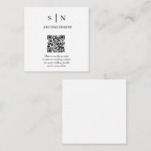 Minimal und Chic | QR-Code Weiß und Schwarz Begleitkarte (Vorne/Hinten)