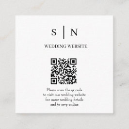 Minimal und Chic | QR-Code Weiß und Schwarz Begleitkarte