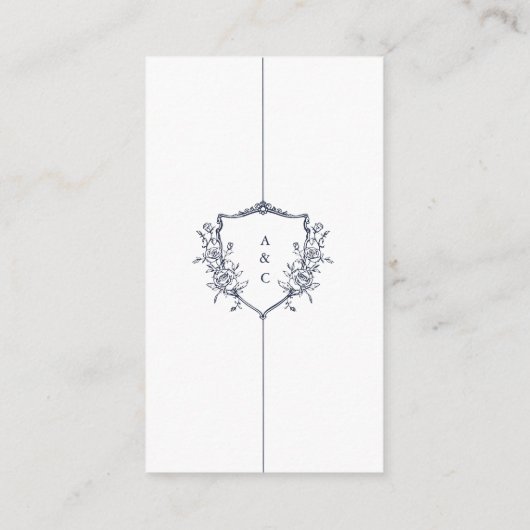 Minimal und Chic | RSVP für Navy und White Wedding Begleitkarte (Rückseite)