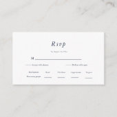 Minimal und Chic | RSVP für Navy und White Wedding Begleitkarte (Vorderseite)