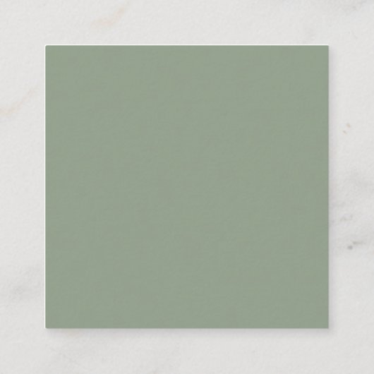 Minimal und Chic | Sage Green and White QR Code Begleitkarte (Rückseite)