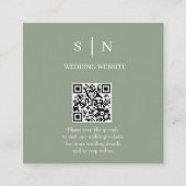 Minimal und Chic | Sage Green and White QR Code Begleitkarte (Vorderseite)