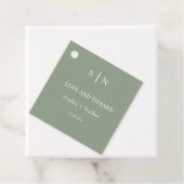 Minimal und Chic | Sage Green and White Wedding Geschenkanhänger (Beispiel)