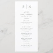 Minimal und Chic | Sage Green and White Wedding Menükarte (Vorderseite)