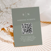 Minimal und Chic | Sage Green QR Code Wedding Begleitkarte