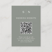 Minimal und Chic | Sage Green QR Code Wedding Begleitkarte (Vorderseite)