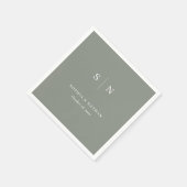 Minimal und Chic | Sage Green Wedding Serviette (Ecke)