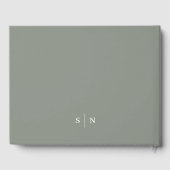 Minimal und Chic Sage Green | White Border Wedding Gästebuch (Rückseite)