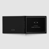 Minimal und Chic | Schwarz mit weißer Grenzhochzei Gästebuch (Voll)