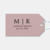 Minimal und Chic | Schwarz-Rosa-Hochzeit Geschenkanhänger (Vorderseite (Horizontal))