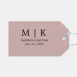 Minimal und Chic | Schwarz-Rosa-Hochzeit Geschenkanhänger